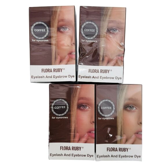 Flora Ruby COFFEE for Eyebrows Eyelash And Eyebrow Dye Tint Kit Exp 11/26 (4-pk) - Picture 1 of 5